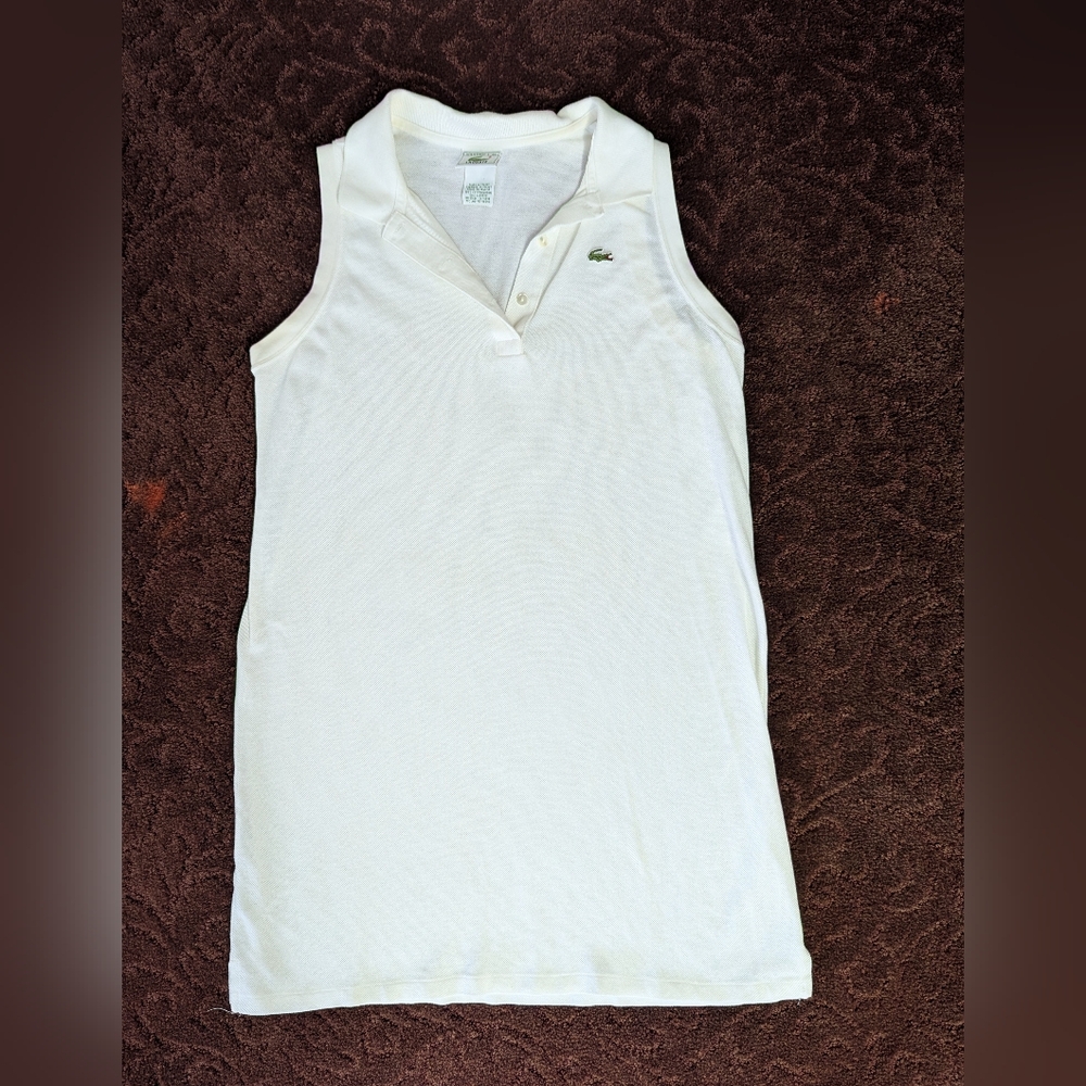 Lacoste White Sleeveless Polo Dress Size 44, US Size 12, Large